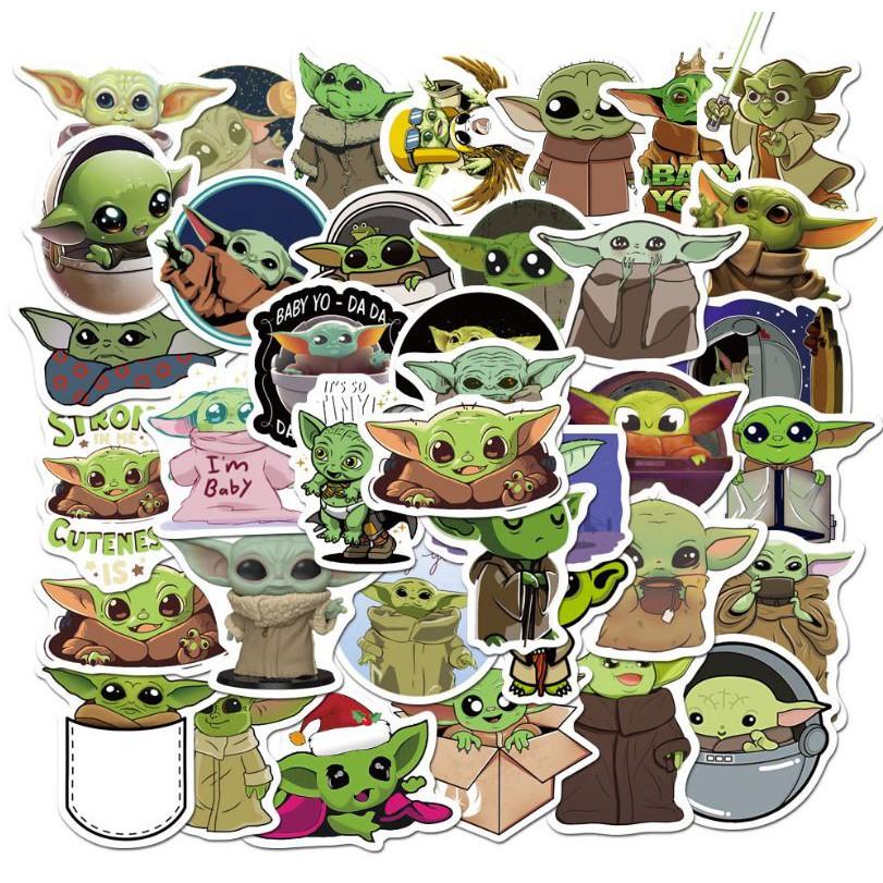 Sticker dán cao cấp Baby Yoda Cực COOL ms#181