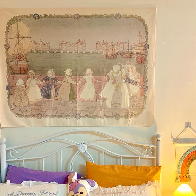 Thảm treo tường trang trí phòng phong cách cổ điển có dụng cụ lắp đặt tiện lợi