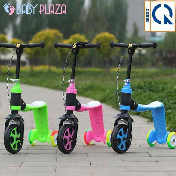 XE TRƯỢT SCOOTER 3 BÁNH MẪU VÁN TRƯỢT - MẪU 2IN1 (2019) CHO BÉ CÓ ĐÈN LED mã KNS81