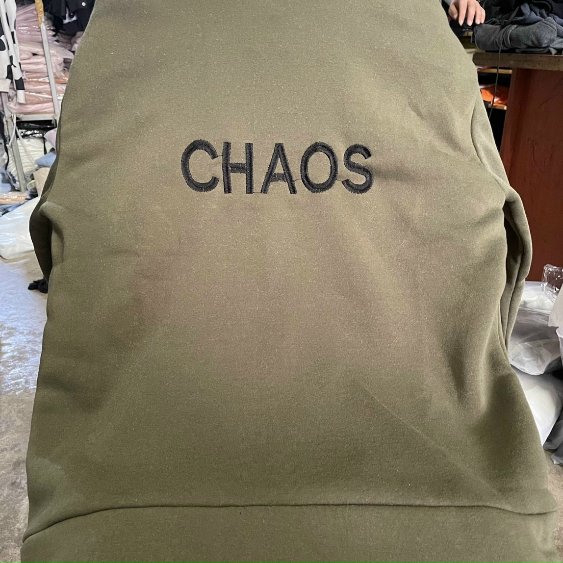 Áo Khoác Nam Nữ Thêu Chữ CHAOS- Kiểu Hoodie Unisex Hàn Quốc Có Khóa Kéo Nón 2 Lớp - Chống Nắng