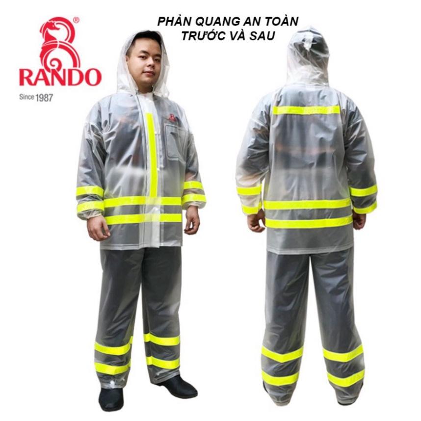 BỘ QUẦN ÁO ĐI MƯA Phản Quang Nhựa Trong Suốt, Dành Cho Đi Phượt Thời Trang, RANDO Chính Hãng Cao Cấp, Không Thấm Nước