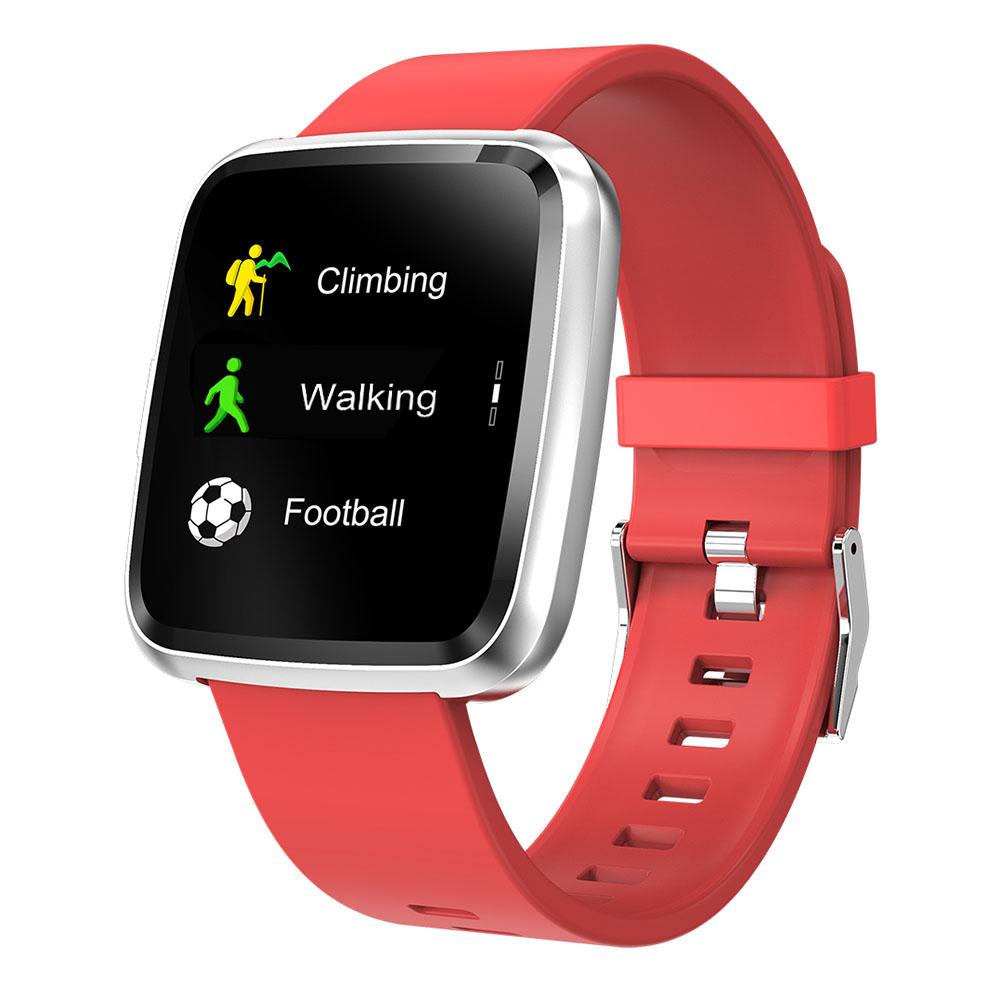 Đồng hồ thông minh theo dõi sức khỏe smartwatch Colmi Y7P dây cao su (Đỏ) - Hàng chính hãng