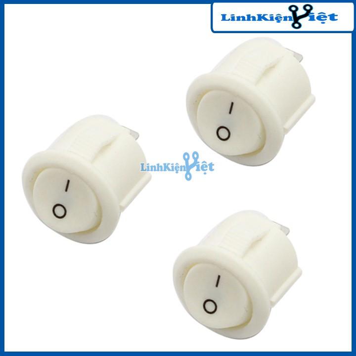 Công Tắc Tròn Nhỏ Màu Trắng Bập Bênh KCD1-103