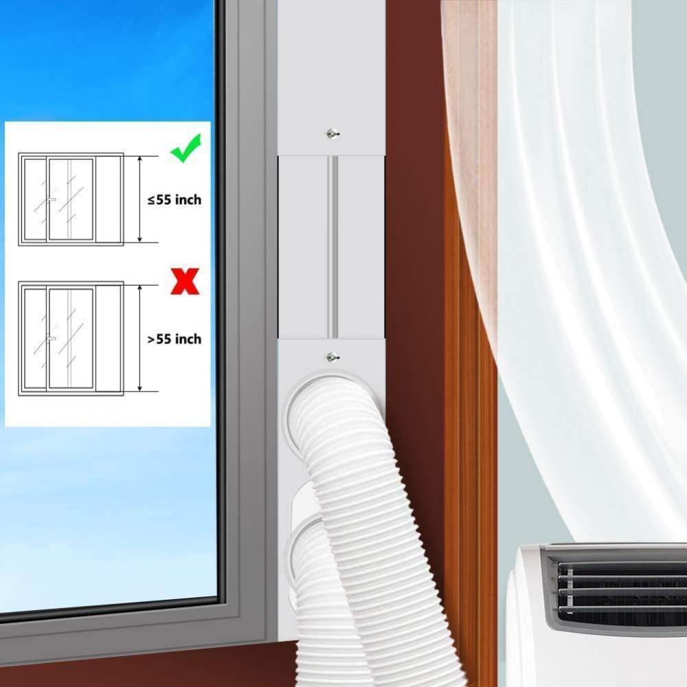 Portable Air Conditioner Window with Coupler for Exhaust Hose Universal