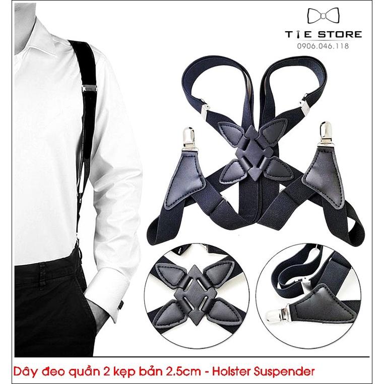 Dây Đeo quần nam cao cấp 2 Kẹp, bản nhỏ 2.5cm - Holster Suspender