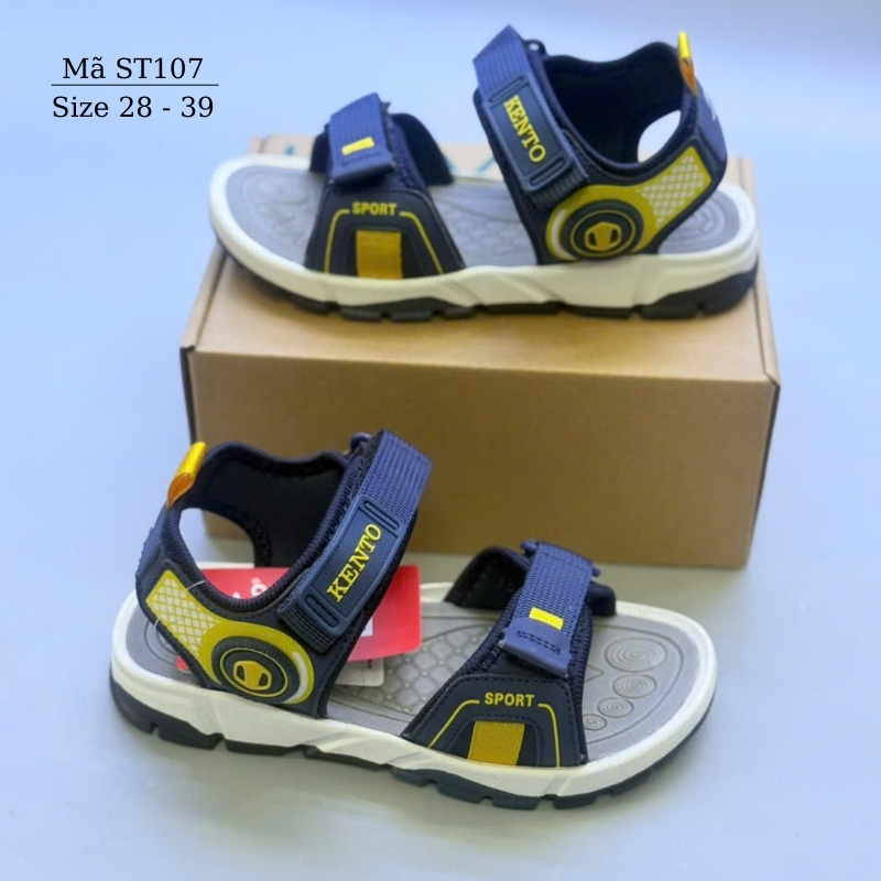 Dép quai hậu bé trai Sandal KENTO VNXK cho trẻ em học sinh tiểu trung học 4 - 15 tuổi đi học đi biển thể thao năng động ST107
