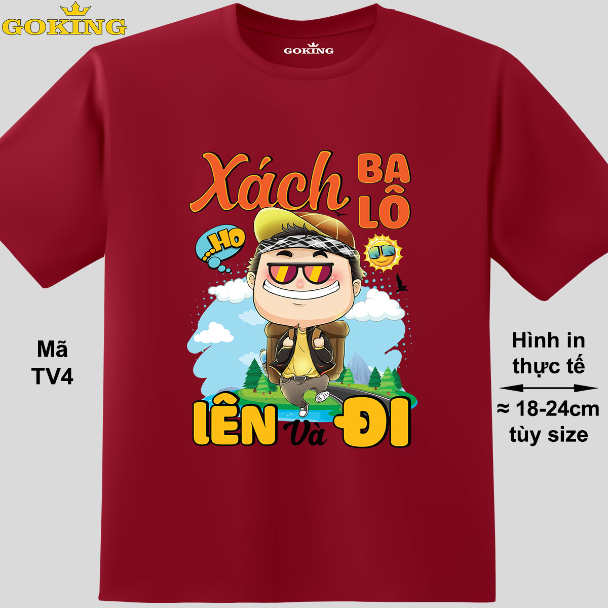 Xách ba lô lên và đi, mã TV4. Hãy tỏa sáng như kim cương, qua chiếc áo thun Goking siêu hot cho nam nữ trẻ em, áo phông cặp đôi, gia đình, đội nhóm