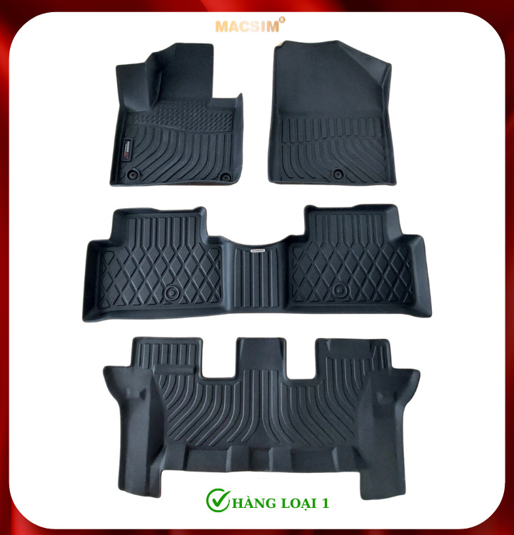 Thảm lót sàn xe ô tô Kia Sorento 2014 - 2020 (3 hàng ghế) Nhãn hiệu Macsim chất liệu nhựa TPE cao cấp màu đen
