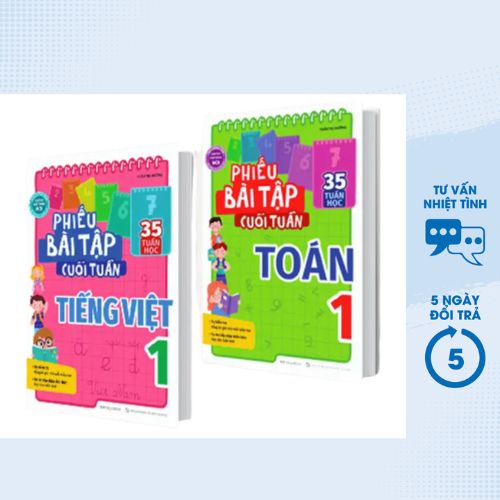 Combo Phiếu Bài Tập Cuối Tuần Toán + Tiếng Việt 1 (35 Tuần Học) - MEGA