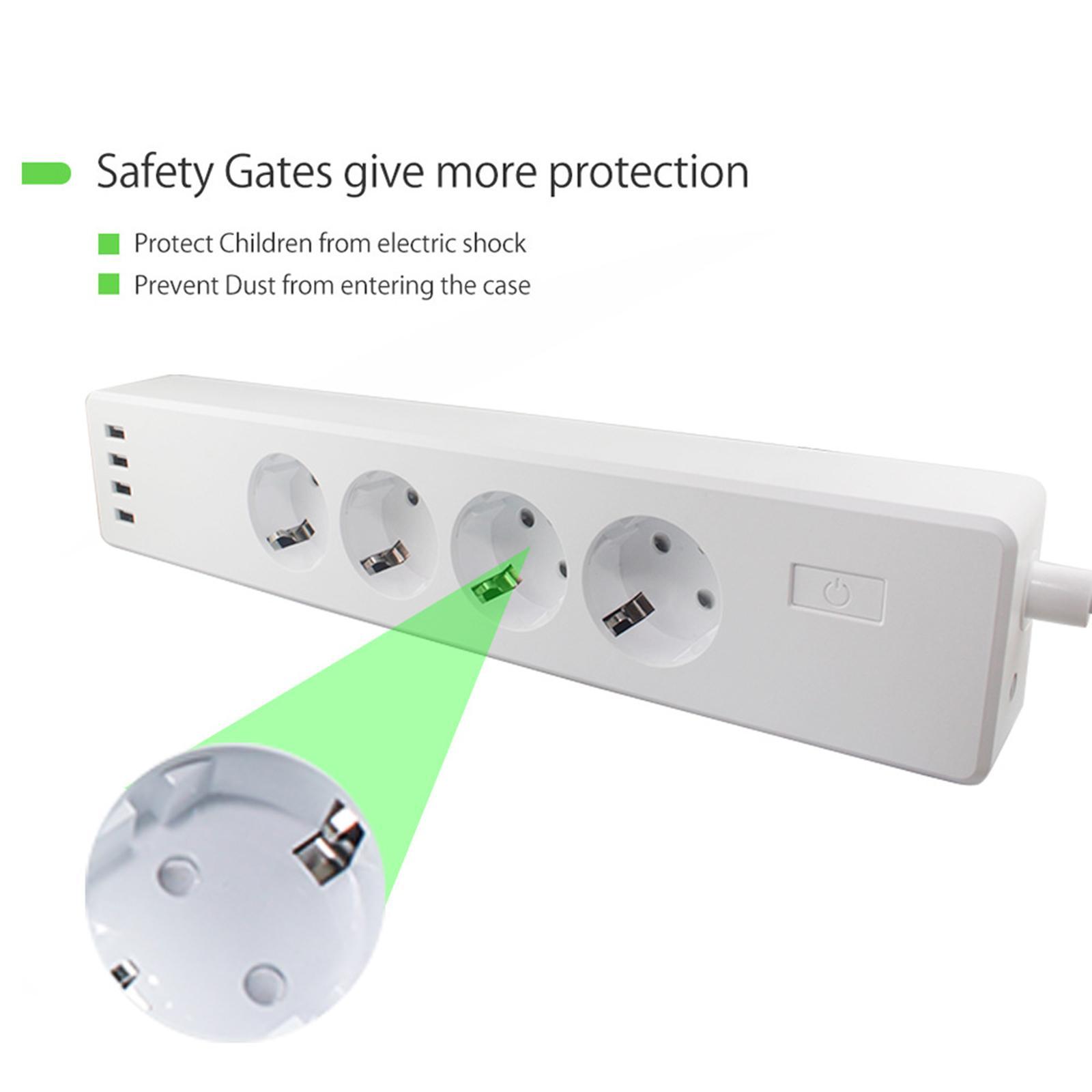 WiFi Smart Power Strip Extension 4 USB Ports Compatible with iOS for Home