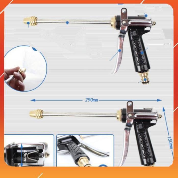 Bộ dây vòi xịt bơm nước tưới rửa , tăng áp 3 lần, loại 20m 206318 đầu đồng,đai, + mở chai