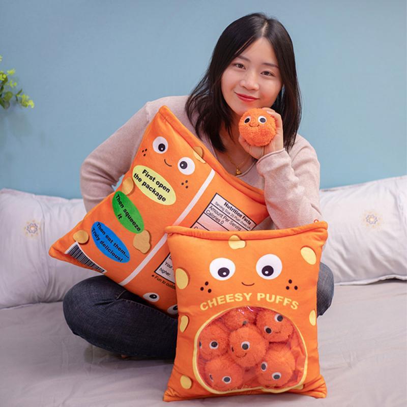 6/9 Chiếc Túi Nhảm Puffs Đồ Chơi Nhồi Bông Mềm Ăn Sáng Tạo Gối Sang Trọng Puff Đồ Chơi Trẻ Em đồ Chơi Sinh Nhật Quà Tặng Giáng Sinh