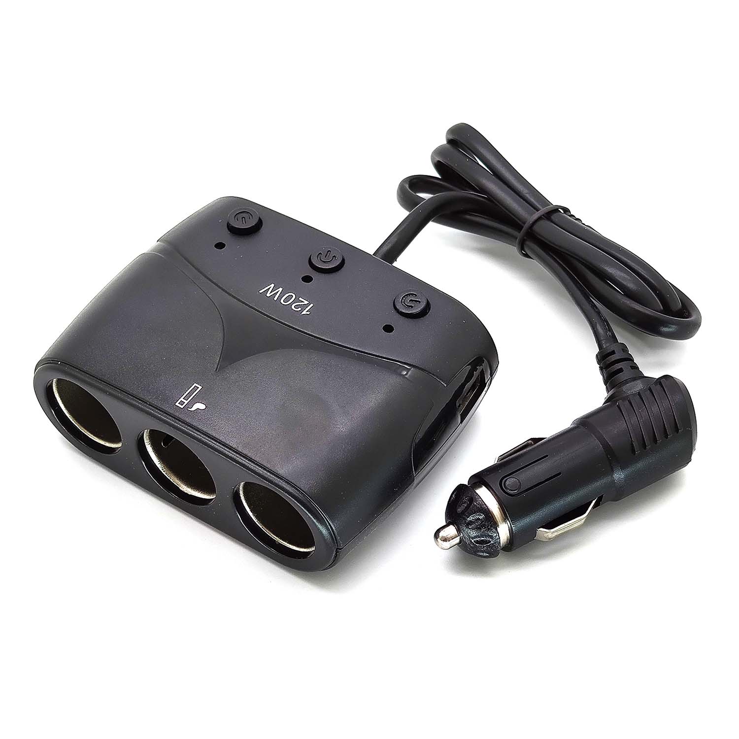 Bộ Chia Tẩu Sạc Dành Cho Xe Ô Tô 3 Cổng Tẩu & USB Model 1677 IN-CAR OLESSON