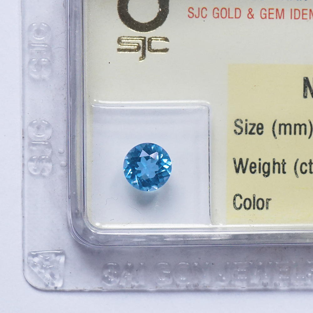 Mặt Đá Quý Topaz Mài Giác Tròn Tự Nhiên Kiểm Định - 44231