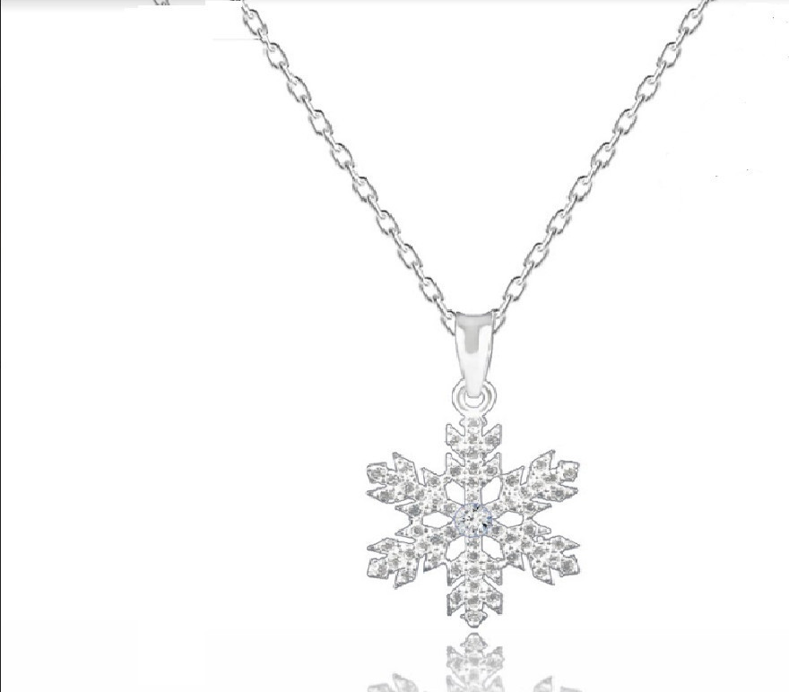 Bộ trang sức bạc nữ Panmila - Hình bông tuyết đính đá  (BTS.HT)