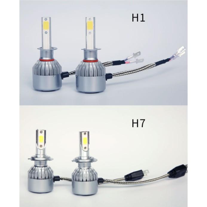 Set 2 bóng đèn pha LED 12V H4 H7 H8 H11 H1 HB3 HB4 9006 9012 7600LM 6000K 72W 12V cho xe hơi