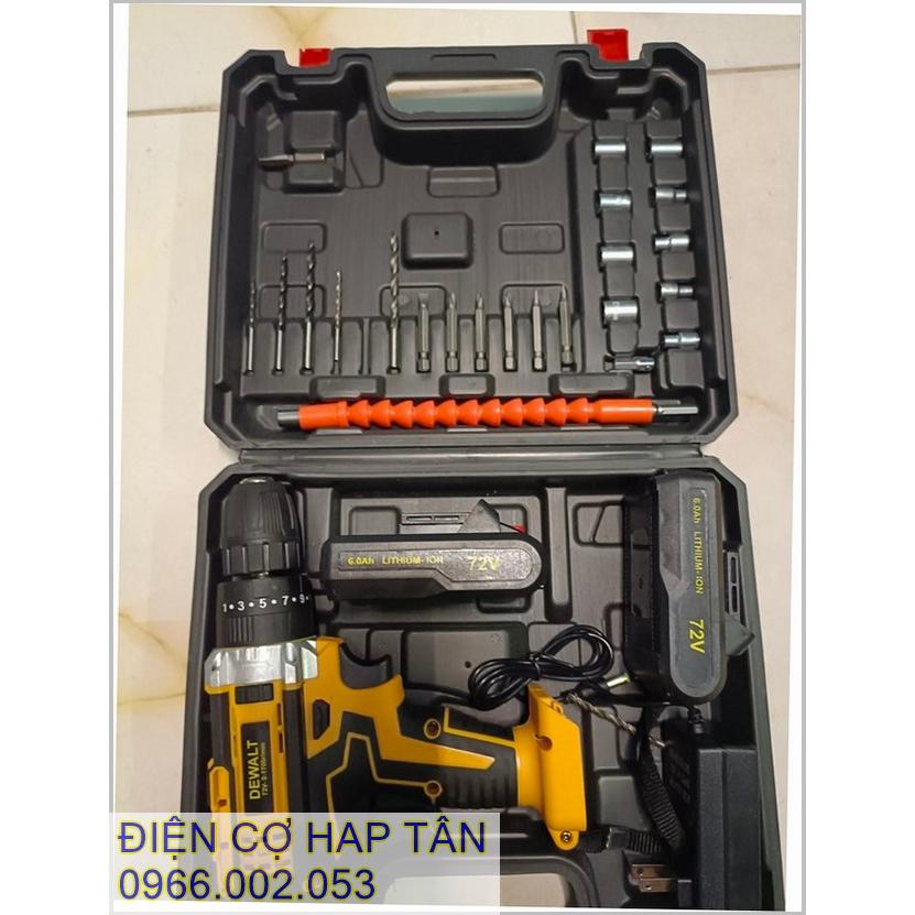 Máy khoan pin 72v dwalt bộ kèm 24 phụ kiện 3 chức năng