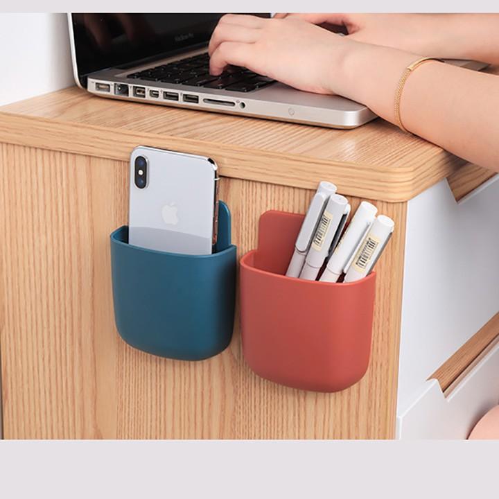 Kệ Dán Tường - Hộp Đựng Đồ Dán Tường - Ống Cắm Mini Để Điều Khiển - Điện Thoại - Đồ Cá Nhân Tiện Ích