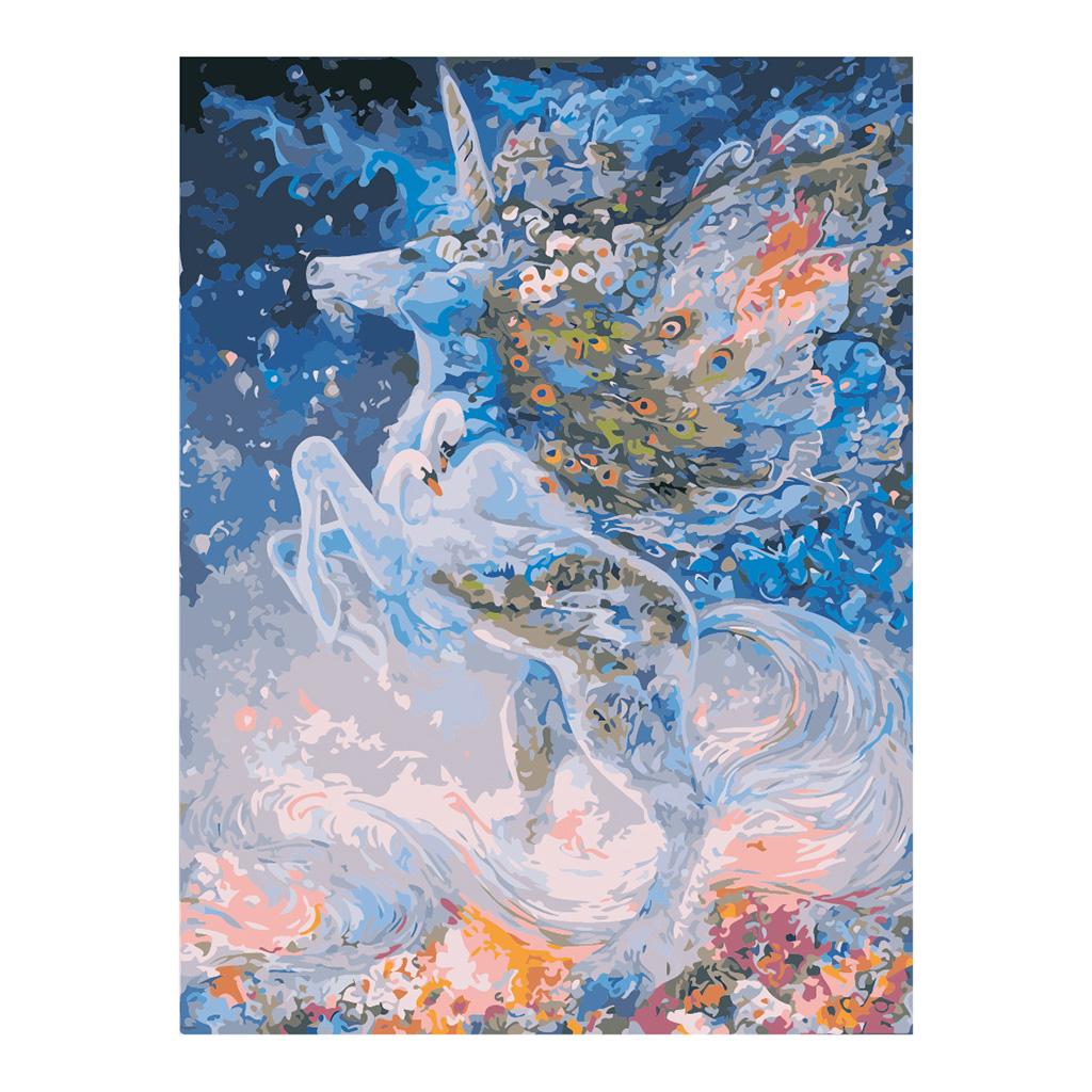 Họa Tiết CHỮ Bằng Số Bộ Không Khung Sơn Vải Bố Hình Đi Bộ trong Mưa