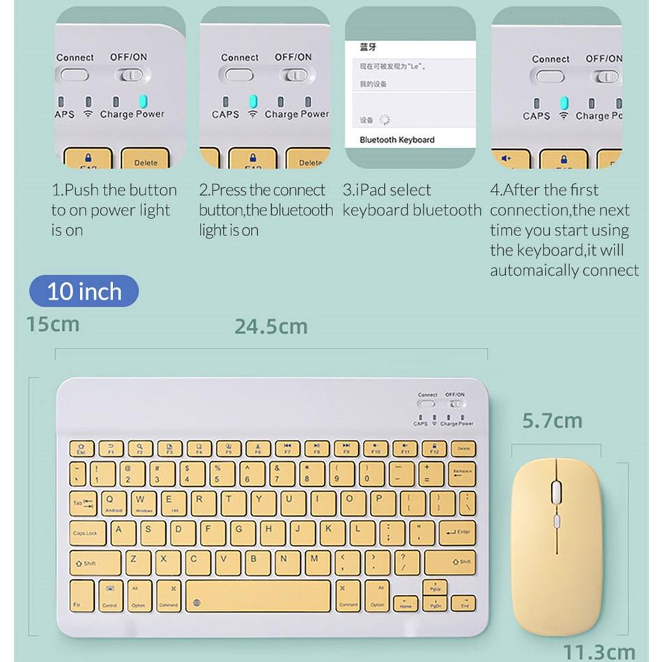 Bàn Phím Bluetooth Mini Màu Macaron Di Động Phù Hợp Cho Điện Thoại / Máy Tính Bảng