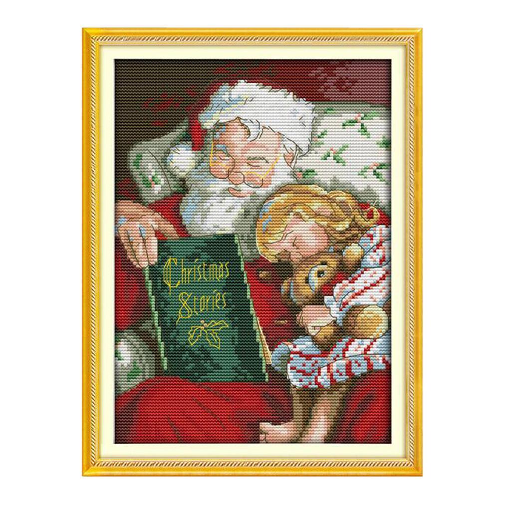 Stamped Cross Stitch Kit Pattern Embroidery Needlework 11CT - Santa Claus