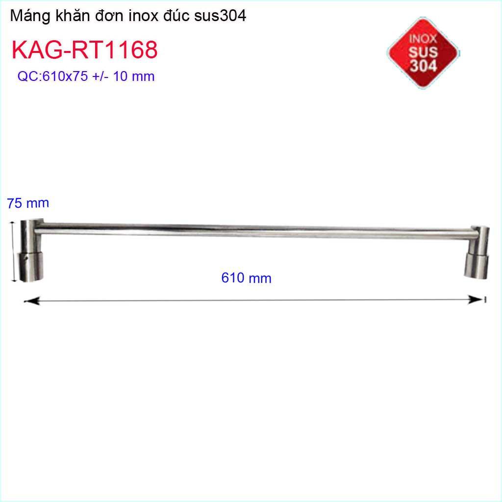 Giá treo khăn inox 304, giá vắt khăn, thanh treo khăn KAG-RT1168