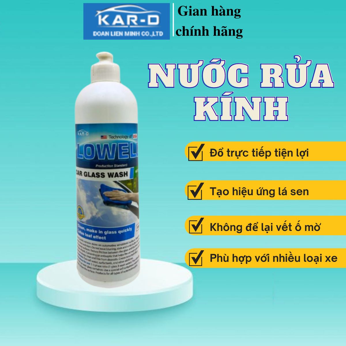 NƯỚC RỬA KÍNH LOWELL