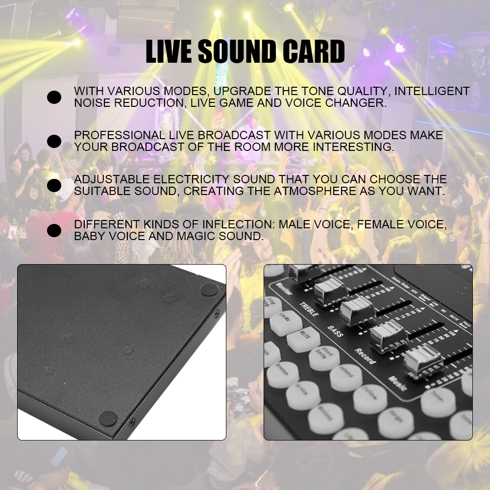 Bộ chỉnh âm kèm Micrô chuyên nghiệp ,Tai nghe USB K-song Live Sound Card F007 để kết nối điện thoại, giải trí tại nhà - Đỏ