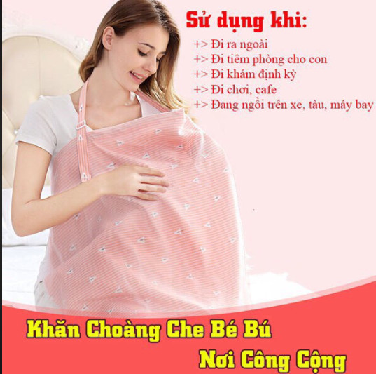 Áo Choàng Cho Con Bú Nơi Công Cộng Vải Cotton Cao Cấp - Khăn Choàng Cho Bé Bú - Bé trai