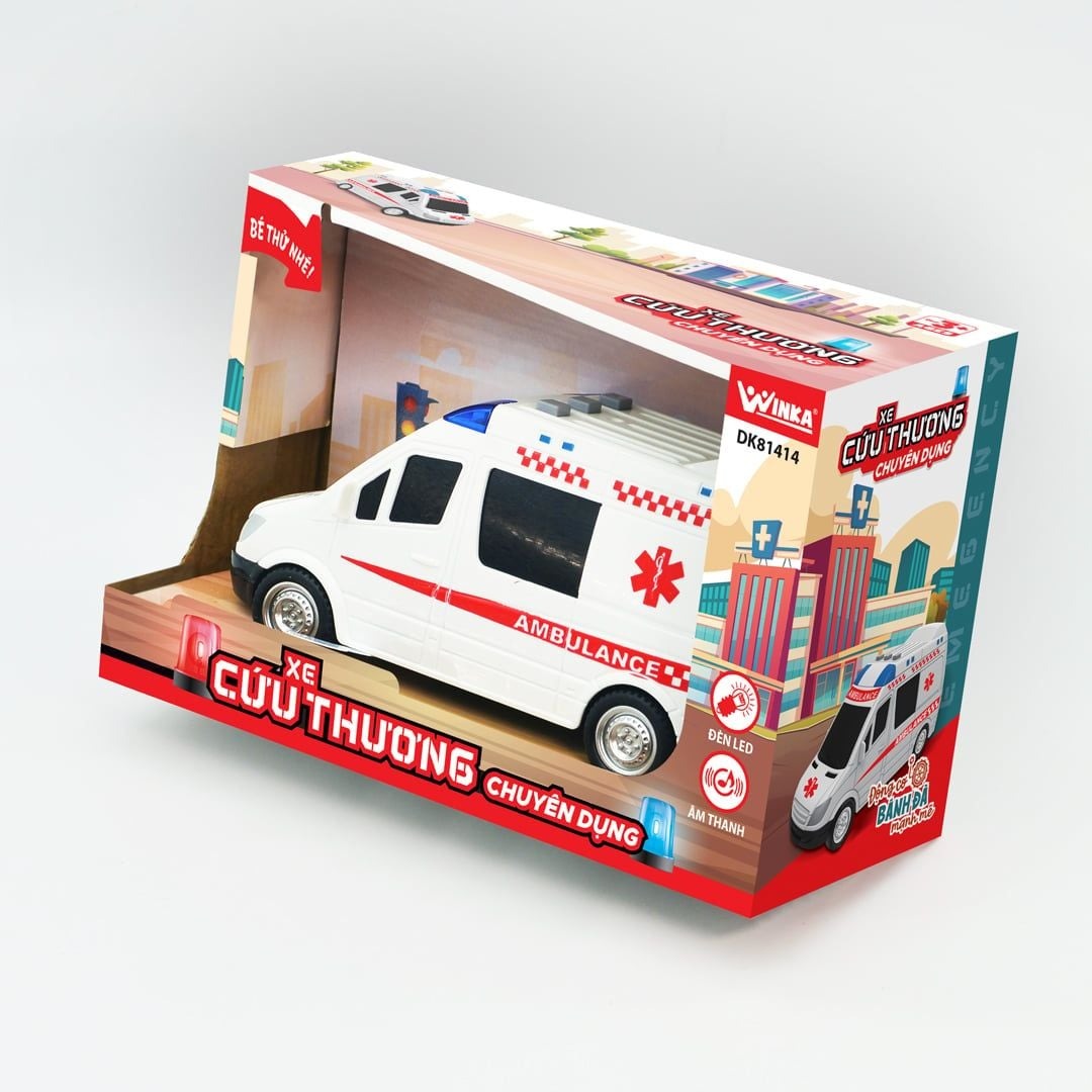 Đồ Chơi DUKA: Ô Tô Xe Cảnh Sát/Xe Cứu Thương/Xe Vệ Sinh Môi Trường Kết Hợp Ánh Sáng Và Âm Thanh