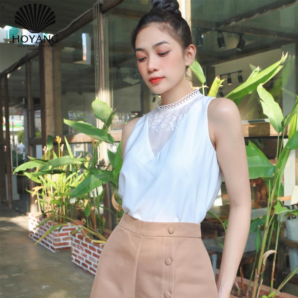 Áo Lụa Phối Ren Lưới Quyền Qúy HOYANG AHY172