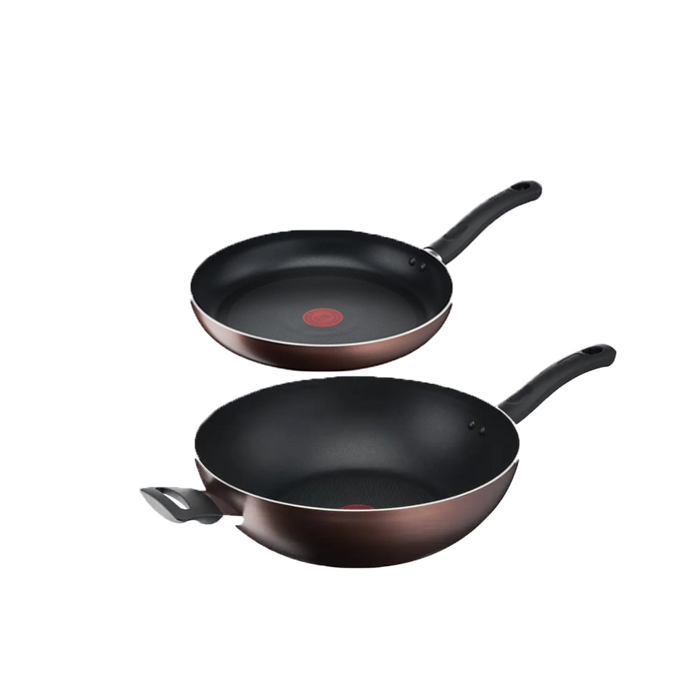 Bộ 2 chảo chống dính đáy từ Tefal Day by Day dùng cho mọi loại bếp (24cm, 28cm) - Hàng chính hãng