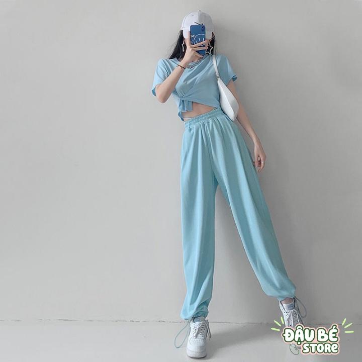Quần Jogger Thể Thao Nam Nữ dáng dài suông cao cấp-Quần ống rộng bo gấu Unisex basic Pants nhiều màu Ulzzang-DAUBE-Q037