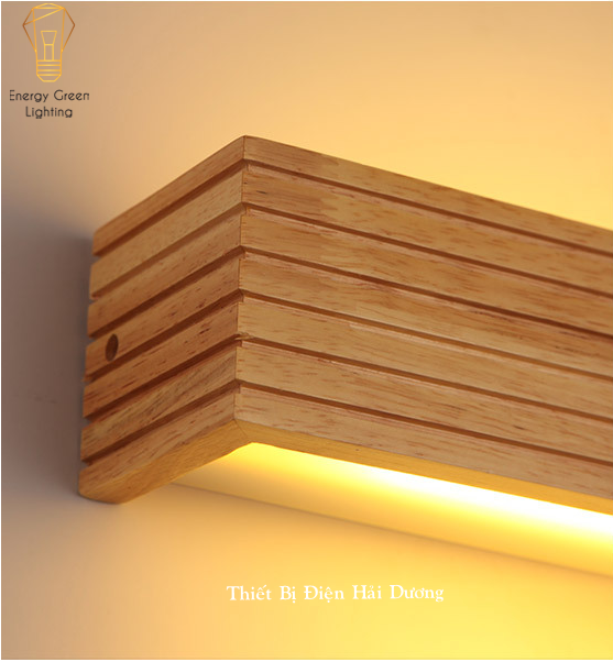 Đèn Tường Trang Trí Decor Hình Chữ Nhật Thân Gỗ Phong Cách Bắc Âu DT-159G - Led Siêu Sáng - Có Video