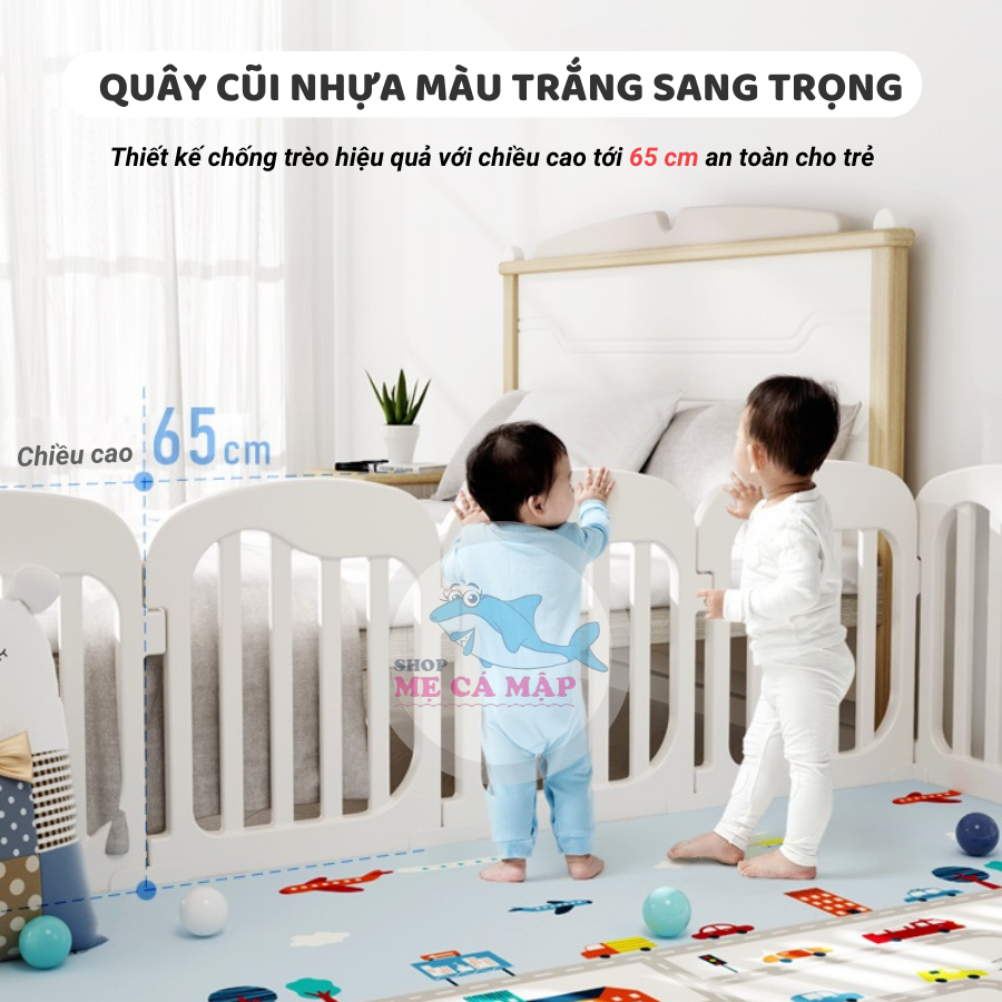 Quây cũi nhựa TẶNG KÈM 100 BÓNG VÀ 1 THẢM, quây cũi nhựa nguyên sinh an toàn