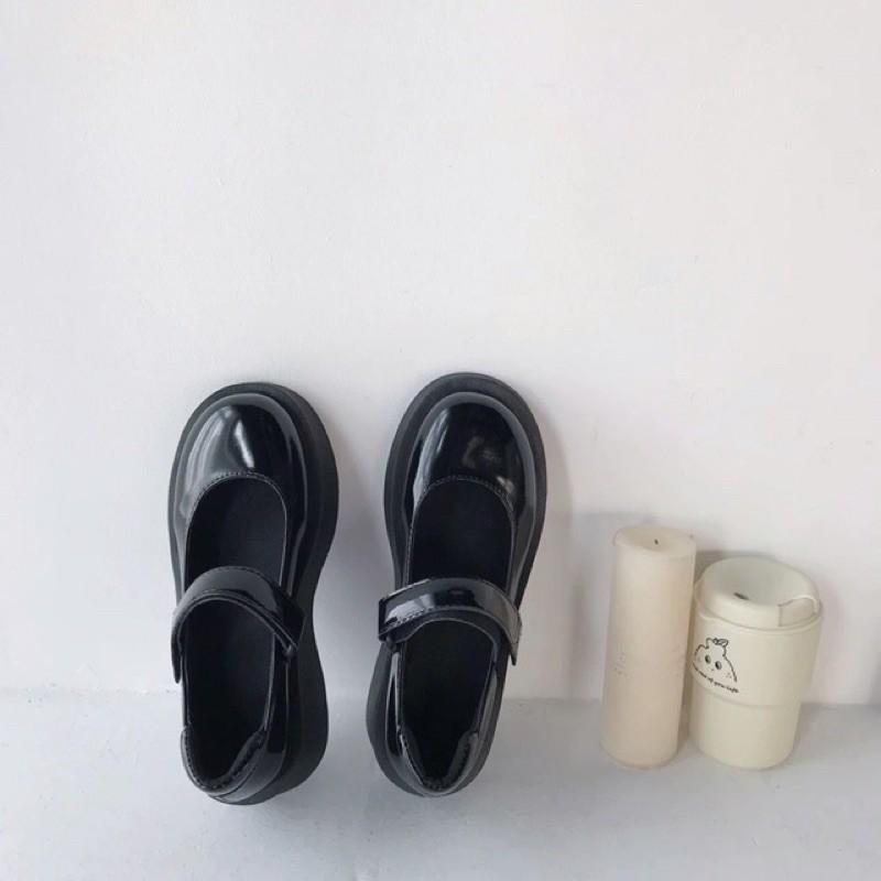 CÓ SẴN - Giày Mary Janes đế bằng quai dán cao 5cm (ảnh thật shop chụp