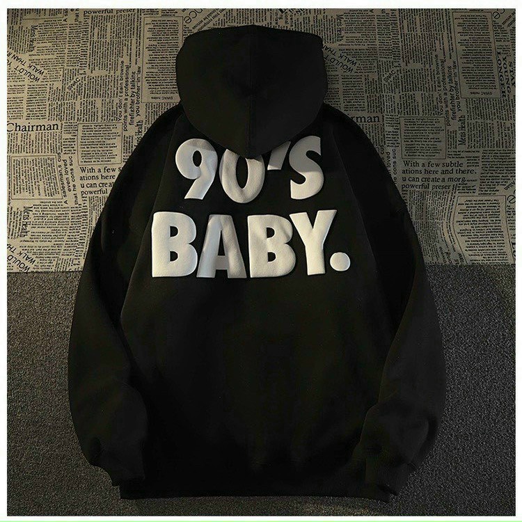 Áo Hoodie Chữ 90'S BABY - FREESHIP - Kiểu Khoác Nỉ Có Nón Mũ 2 Lớp Nam Nữ Cặp Đôi - Chống Nắng - Thu Đông