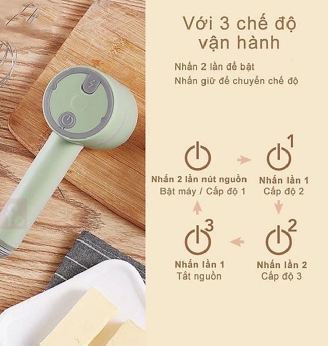 Máy Xay Tỏi Đa Năng 3in1 Kèm Đầu Đánh Trứng Sạc USB Tiện Lợi