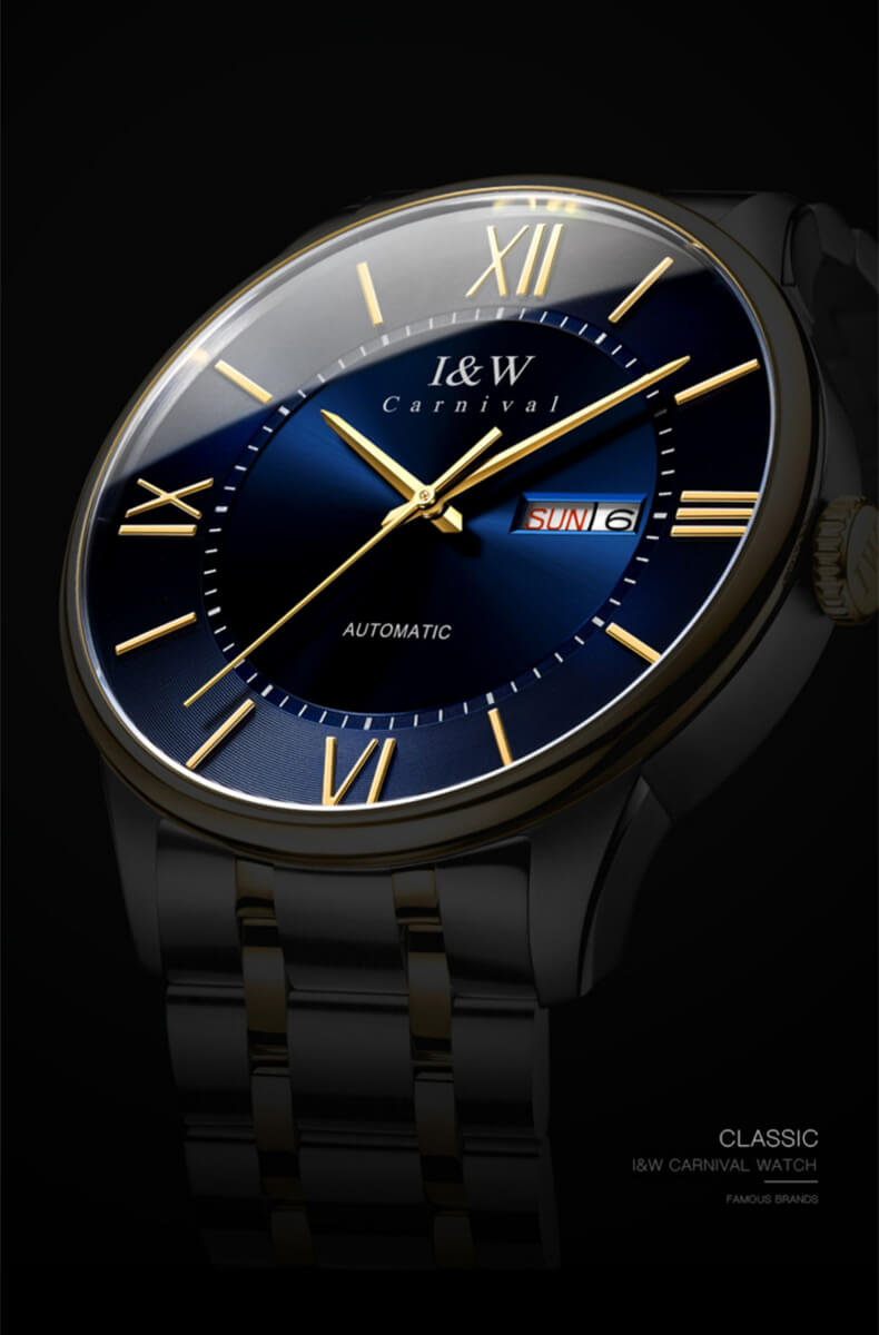 Đồng hồ nam chính hãng IW CARNIVAL IW515G-2 Kính sapphire ,chống xước ,Chống nước 30m ,Bảo hành 24 tháng,Máy cơ ,dây kim loại 316L không gỉ, thiết kế đơn giản dễ đeo