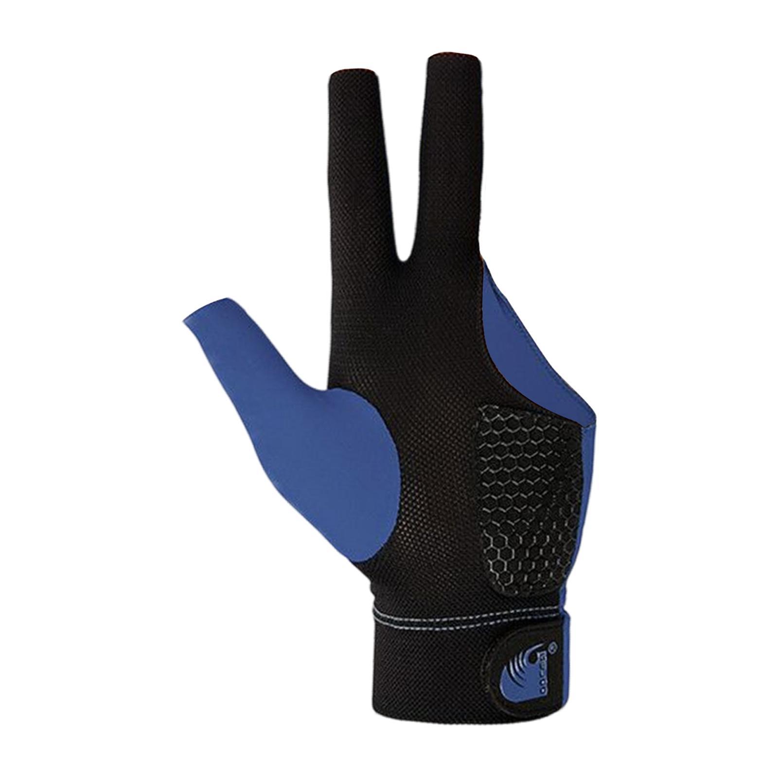Anti Skid 3 Finger Billiards Gloves, Professional Elastic for Player Glove Snooker Cue Pool Glove