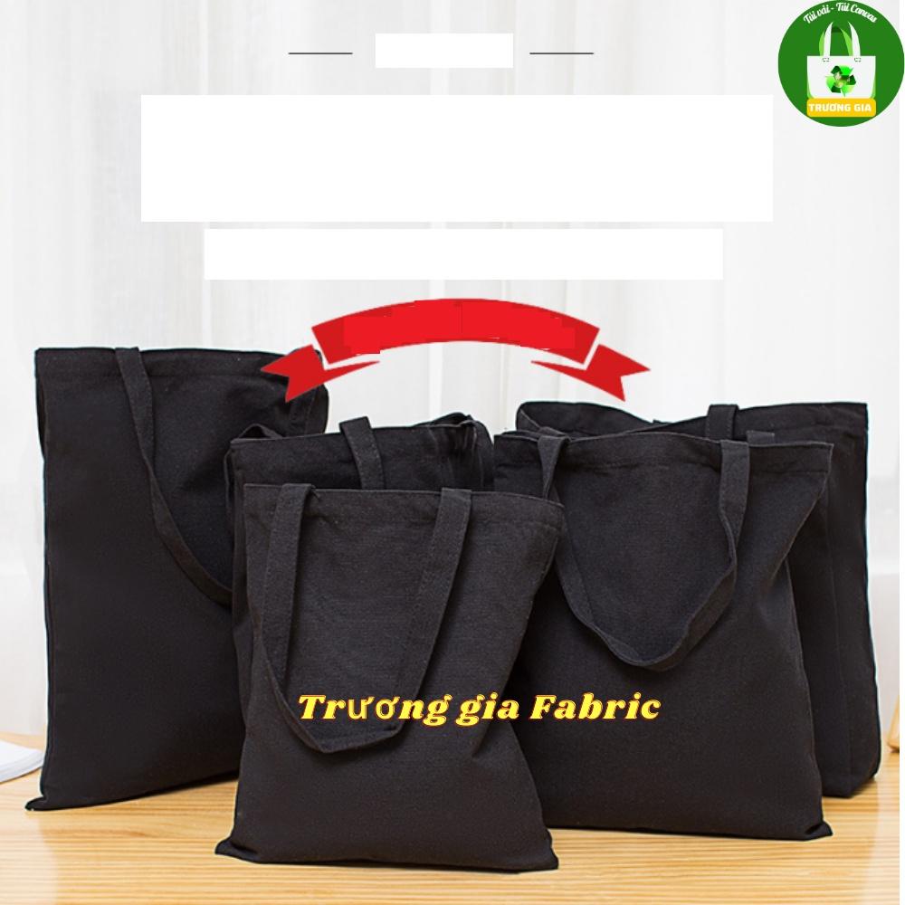 (Màu Đen) Túi Vải Canvas Túi vải bố Tùy chỉnh kích thước màu đen in logo Quảng cáo thương hiệu doanh nghiệp - 33cmx38cmx10cm