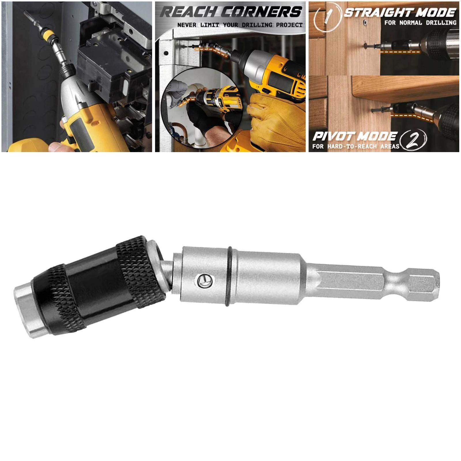 2Pcs Magnetic Screw Drill Tip Pivoting Drill Bit Holder Quick Release Bit