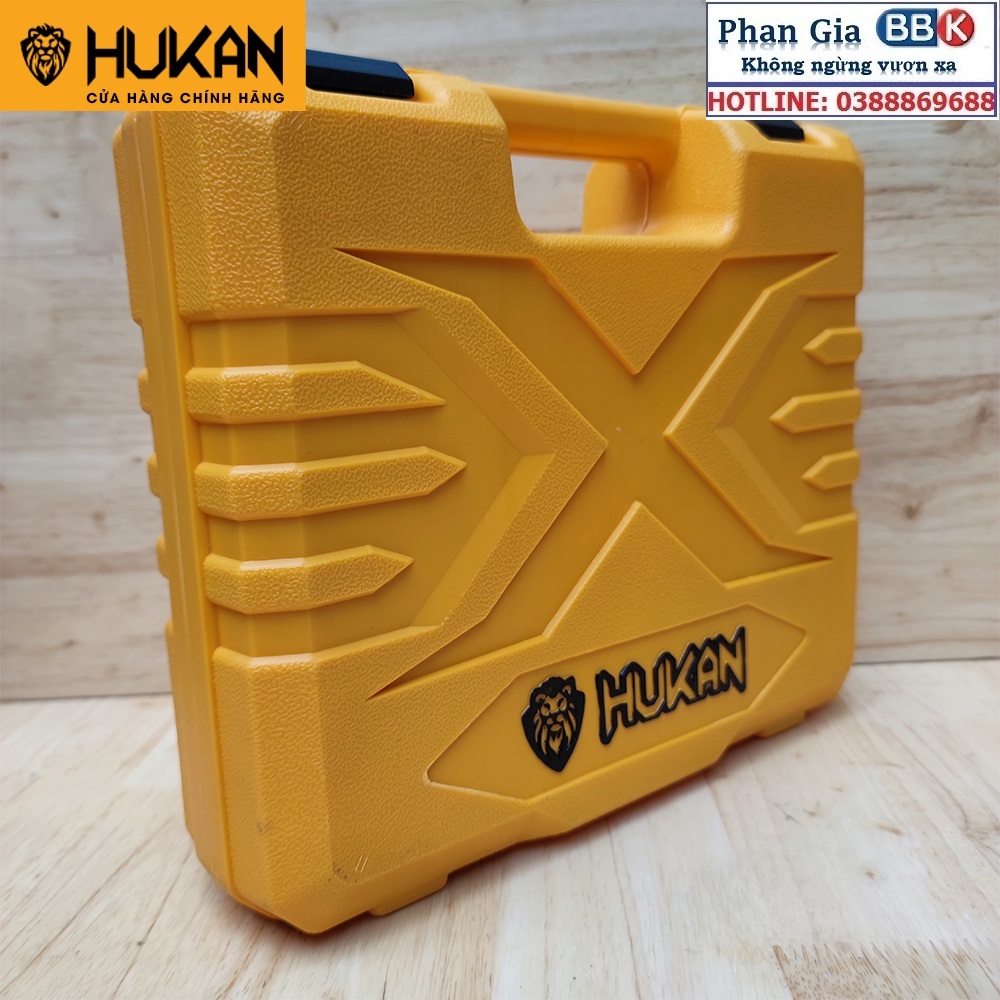 Máy Khoan Pin Hukan 18V  KHÔNG CHỔI THAN Tặng Kèm 23 Chi Tiết