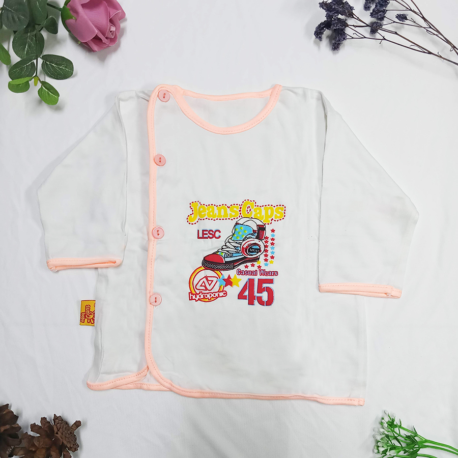 Hình ảnh Combo 5 áo Dài Tay Cài nút xéo chất vải 100% cotton mềm mịn cho bé sơ sinh CCADT_SUNBABY