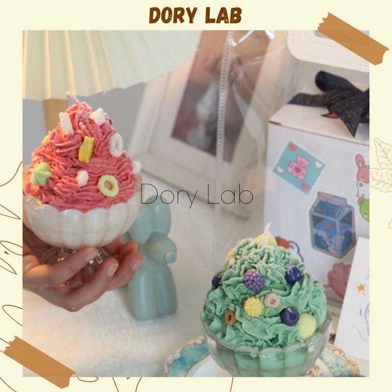 Nến Thơm Ly Kem Lớn Handmade Không Khói, Phụ Kiện Chụp Ảnh, Quà Tặng - Dory Lab