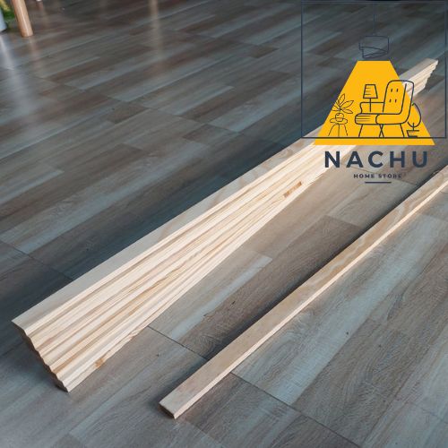 [COMBO 10 Thanh] Gỗ Thông 1m2 x 3 cm x 1.3cm Láng Mịn 4 Mặt Nachu Home