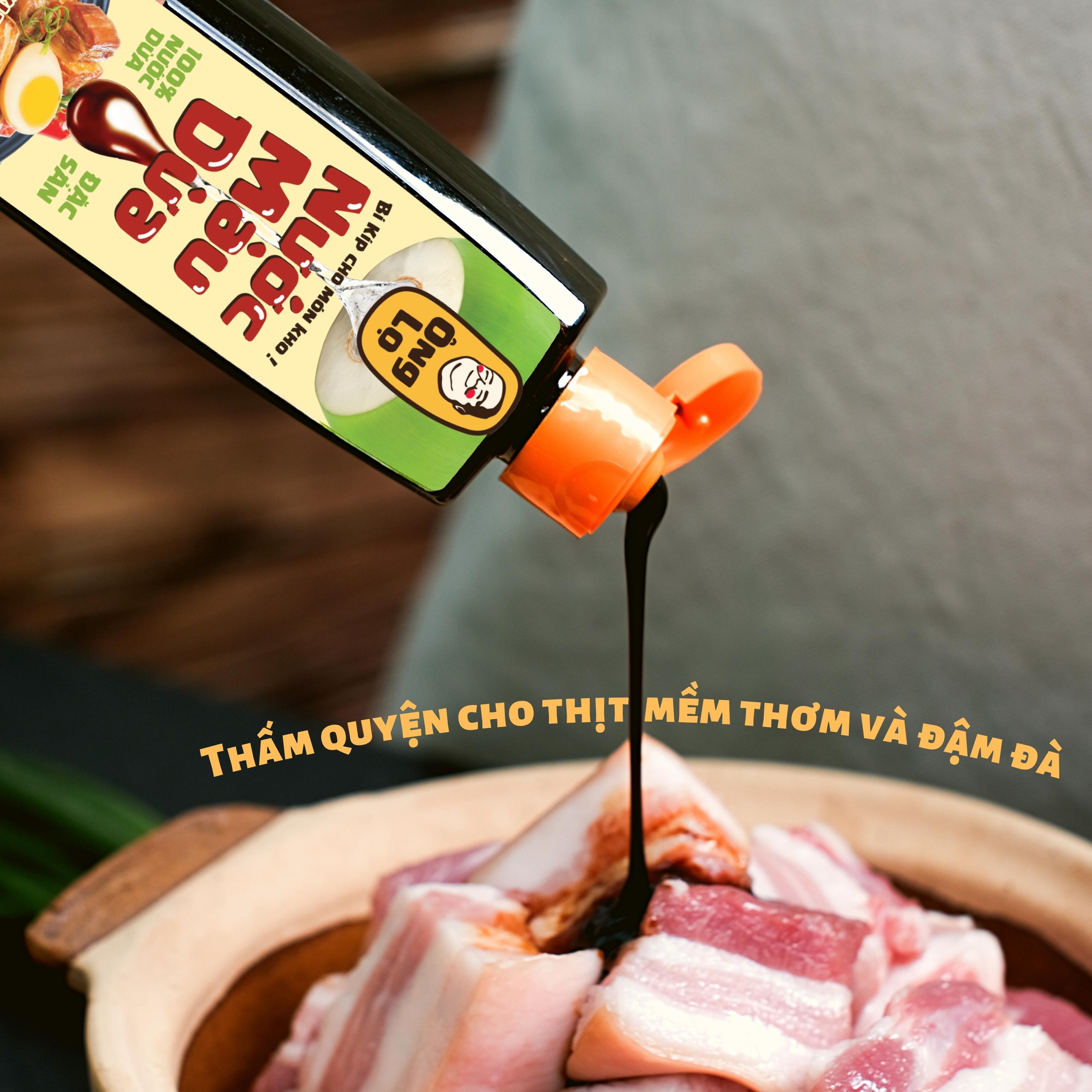 Nước màu dừa Ông Lọ 110g, chuyên dùng tạo màu cho món kho thịt cá, tiện lợi, đẹp màu, đậm vị, từ 100% nước dừa Đặc sản Bến Tre, không chất phụ gia