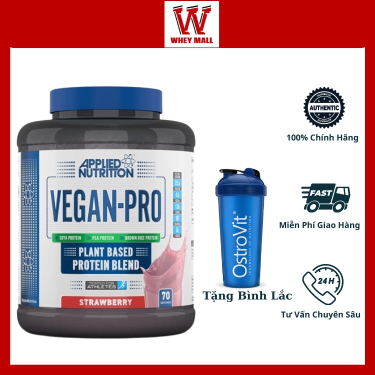 Vegan Pro 2.1kg  Applied Nutrition - Sữa Đạm Thực Vật Tăng Cơ Dành Cho Người Ăn Chay Không Làm Nổi Mụn