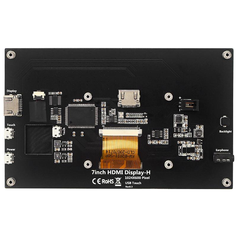 Raspberry Pi 7 inch Touch Màn hình IPS 1024x600 HD LCD HDMI Tương thích HDMI cho RPI 4B 3B 3B PC màn hình thứ cấp