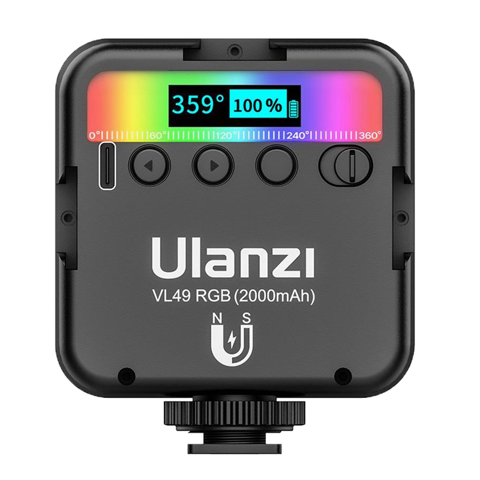 Portable VL49 RGB Video Light Camera Light Full Color 3 Cold Shoes